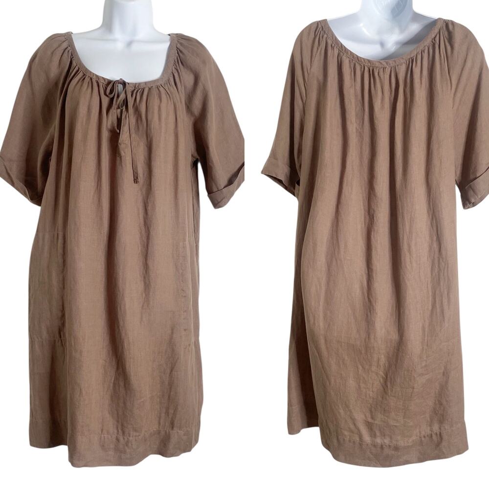 CP shades linen brown taupe neeko short dress S